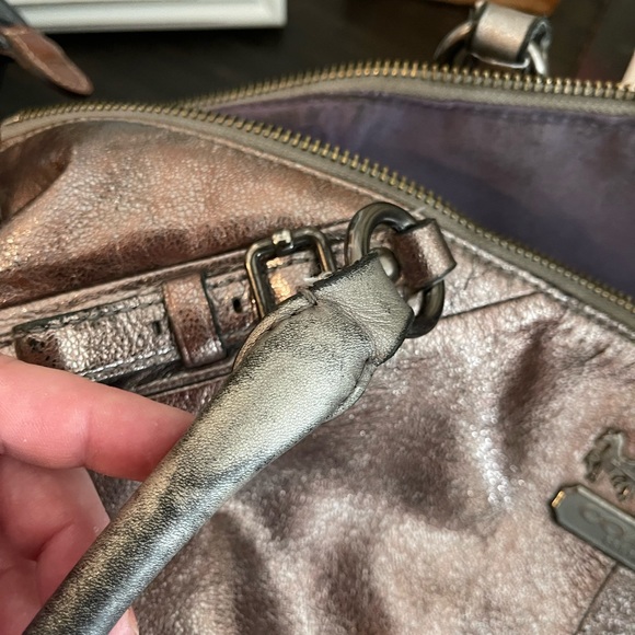 Coach Madison Sophia Metallic Leather Satchel Shoulder Bag Purse H1026-15955 - Picture 8 of 16
